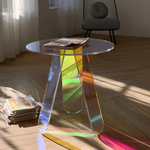Nordic colorful acrylic coffee table light luxury net red decoration creative simple sofa side table transparent table furniture