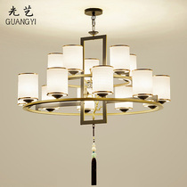 New Chinese chandelier living room lamp bedroom lamp retro Chinese style golden simple atmosphere Villa Hall Creative lamp