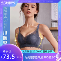 Colorful multi-coloured lingerie female small breasts gather without steel ring bra to receive sub-creamy bra TM50