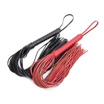 Pure leather whip leather loose whip small whip horse whip black red gift tuning toy whip