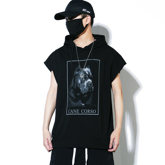 Sleeveless hooded vest for men and women trendy vest sports summer quick-drying fitness basketball handsome sweatshirt T-shirt couple Sleeveless hooded vest for men and women trendy vest sports summer quick-drying fitness basketball handsome sweatshirt T-shirt couple