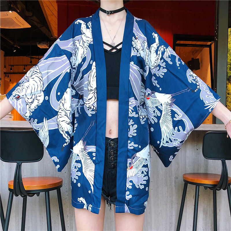 2019春夏新款日式和风老虎开衫和服防晒外套羽织男女