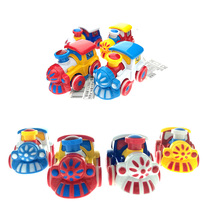 Super cute Q version cartoon inertia alloy small train model Childrens puzzle boy toy drop resistant car