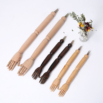 Model prop accessories men and women children Spring rotating display props accessories wood color solid wood arm plastic arm