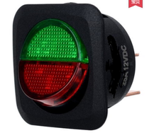 12V25A car modified ship switch button switch red and green two-color switch