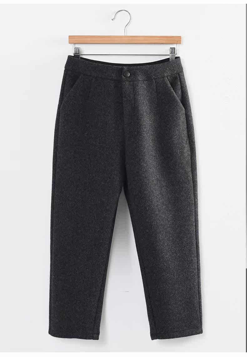 秋冬新款针织抓毛哈伦裤女九分裤休闲宽松韩版