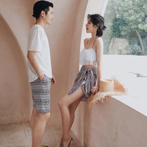 Couple swimsuit womens 2021 new conservative belly cover thin bikini sexy ins wind honeymoon hot spring swimsuit