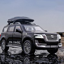 1:32 Nissan Patrol off-road vehicle alloy car model simulation sound and light pull back car ornaments childrens toy car
