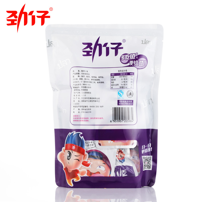 【劲仔小鱼_重辣版315g】麻辣零食好吃的小鱼仔湖南鱼干食品小吃产品展示图2