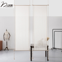Mubuka original linen curtain partition curtain Japanese yarn hanging curtain porch Chinese screen vertical curtain decoration customization