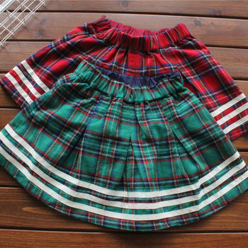 Preppy Style 90-130 Sizes Spring 2020 Girls, Baby and Middle Children Pure Cotton Double Layer Plaid Skirt ສິ້ນສັ້ນເດັກນ້ອຍ