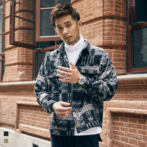 Hearthstone winter new retro cashew flower thickened brushed shirt mens trend winter warm long-sleeved shirt jacket