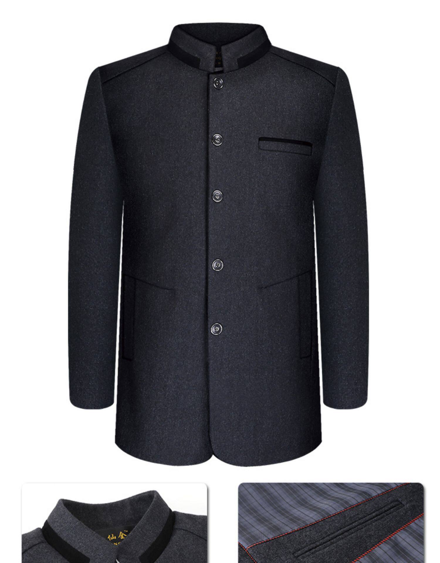 寿衣男全套殡葬用品冲喜寿衣纯棉现代装全套七件套中山装西服