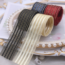2 5cm wide gold thread striped yarn ribbon ribbon spacer ribbon diy bajituo material millet pain bag decoration