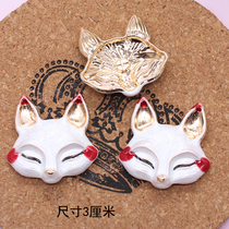 3cm alloy jade face fox head mobile phone shell diy ancient wind and wind hair accessories hairpin hairpin hairpin hairpin clip material accessories