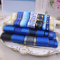 Royal Blue Ribbon Ribbon Ribbon Set DIY Handmade Bajituo Pain Bag Decoration Material Pack