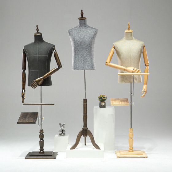 Male model half body dummy table suit display stand model prop half body high-end clothing store display window black
Male model half body dummy table suit display stand model prop half body high-end clothing store display window black