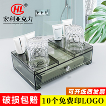 Acrylic hotel tooth box storage box Disposable toiletries box Hotel room bathroom supplies box customization