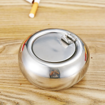 Stainless steel ashtray with lid creative personality fashion windproof gift to send boyfriend cigarette Cup round ashtray