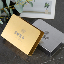 Nordic ins Golden vertical square stainless steel tissue box restaurant KTV cafe hotel table LOGO customization