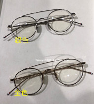(Japanese straight hair)8 25 Thom Browne tb-101-49 Flat Glasses (Gold Silver)