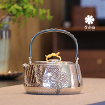 Li Xiabai sterling silver 9999 kettle sterling silver pot master carved silver pot dragon pattern