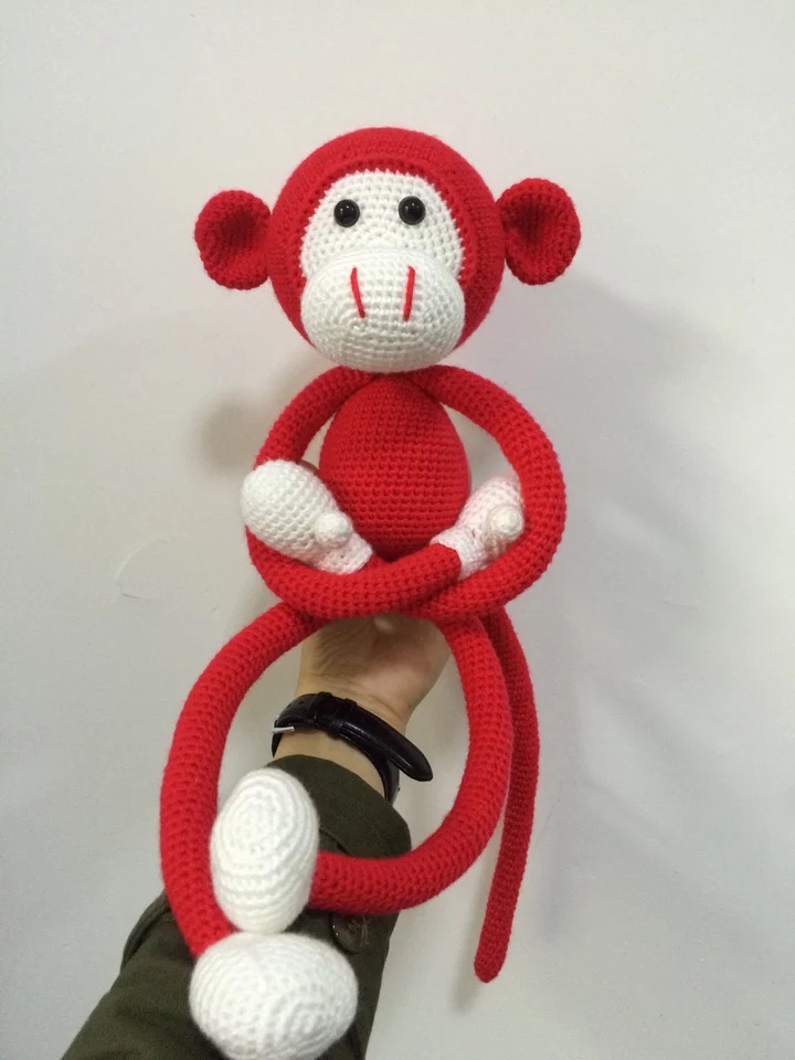 3399手作● 长臂猴 大嘴猴钩针毛线玩偶diy手工制作材料包礼物
