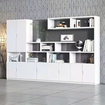 White Baking Varnish Office Cabinet Atmosphere Custom Cabinet Set Make Brief Floor Dwarf Cabinet Information Shelf Display Cabinet Bookcase