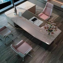 Creative Baking Varnish Boss Table Fashion Desk Minimalist Modern President Table Design Office Furniture Light Extravagant Bandae