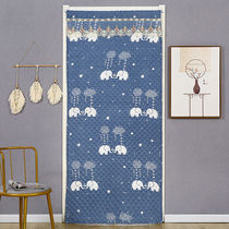 Double-sided cotton curtain thickened autumn and winter cold insulation warm insulation warm windshield partition bedroom door curtain household non-perforated