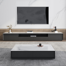 Rock Plate TV Cabinet Tea Table Composition Modern Minima Small Household Type Nordic Black & White Color minimalist Marble Ground Cabinet
