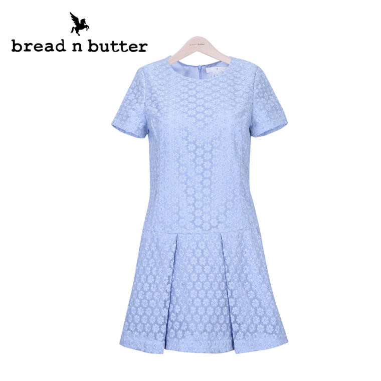 【新品首发】bread n butter面包黄油品牌女装后背拉链短袖连衣裙