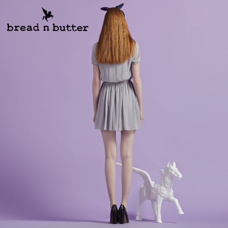 【商场同款】bread n butter面包黄油品牌女装欧根纱波点连衣裙女