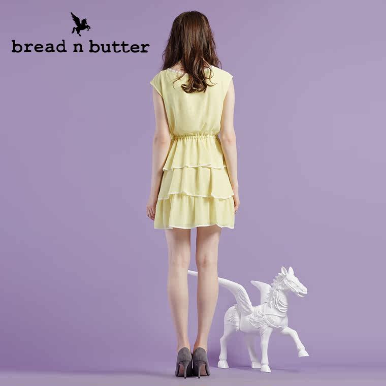 【商场同款】bread n butter面包黄油品牌女装甜美雪纺蛋糕连衣裙