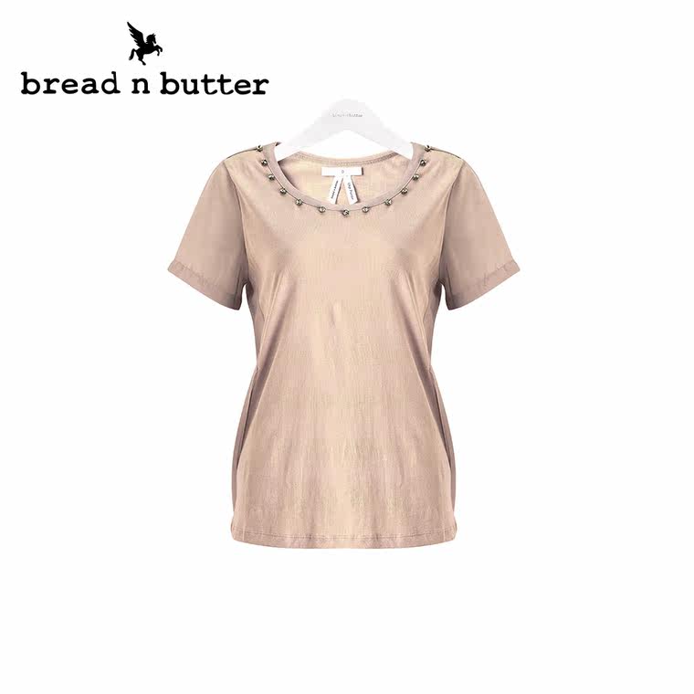 【商场同款】bread n butter面包黄油品牌女装雪纺拼接短袖T恤女