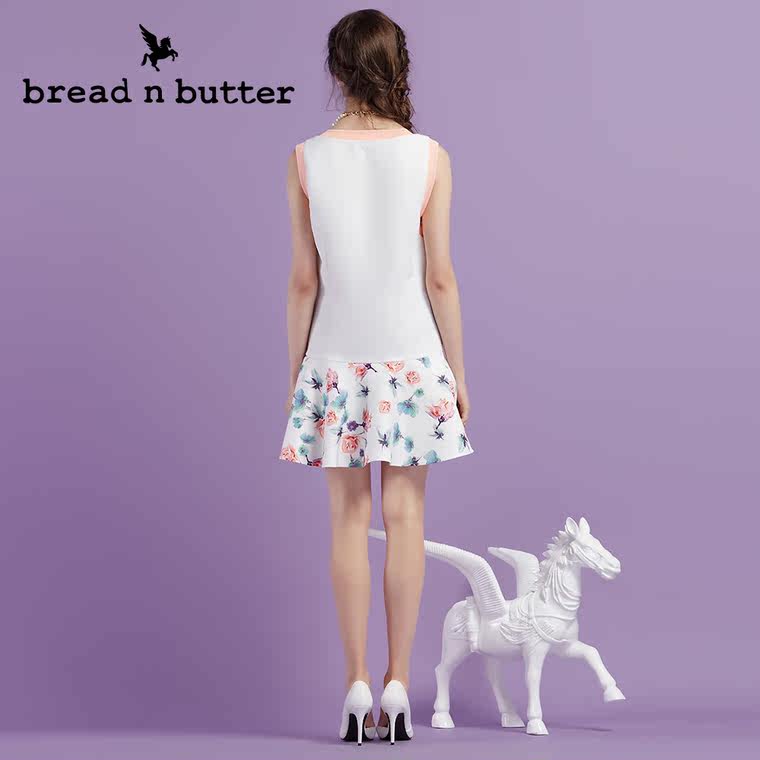 【新品首发】bread n butter面包黄油品牌女装短款无袖拼接连衣裙