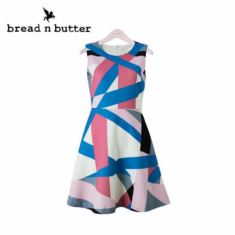 【商场同款】bread n butter面包黄油品牌女装个性无袖短款连衣裙