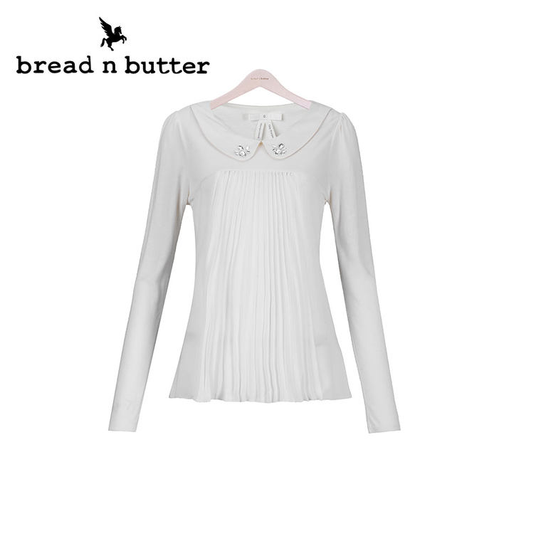 【商场同款】bread n butter面包黄油品牌女装时尚娃娃领长袖T恤