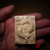 It has been appreciated that there are fish every year Pisces play lotus Piankouzhai mammoth brand hand-carved tooth carving craft