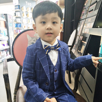 Childrens small suit handsome three-piece suit Autumn and winter velvet British baby Boy suit Boy flower girl dress