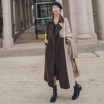 Woolen coat womens mid-length Korean version loose 2020 autumn and winter new knee-high high-end temperament popular woolen coat