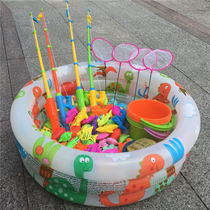 Fishing toy plastic children boy child girl baby fishing pool rod Magnetic fish set 1-3-6 years old to