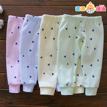 Newborn baby 0-1 year old baby crotch pants Pure cotton full pants autumn pants single thin section of childrens men and women spring and autumn season