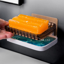 New soap box wall-mounted drain non-perforated toilet household magnification soap box artifact shelf