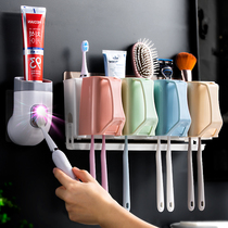 Electric toothbrush holder holder rack no hole mouthwash cup set cylinder cup holder wall-mounted toilet tooth Holder