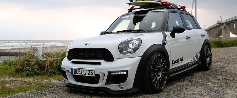 mini迷你r60乡村人countryman改装duellag款汽车前杠大包围雾灯罩