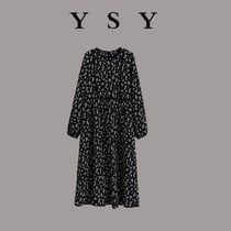 Big Yard sister designed skinny fairy dress 2022 Spring French vintage long sleeved flower dress