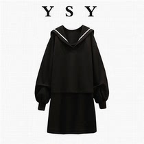 Fat MM design set of autumn dress with bottom vest dress and apparel skinny naval coat