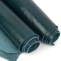 Dark blue wax leather material Head layer real cow leather fabric sofa seat soft bag backrest full plain calf leather