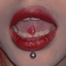 The child of Satan is Jedi Tongue Girl Cute Cool Titanium Steel Anti-Allergic Tongue Ring Puncture Ornament